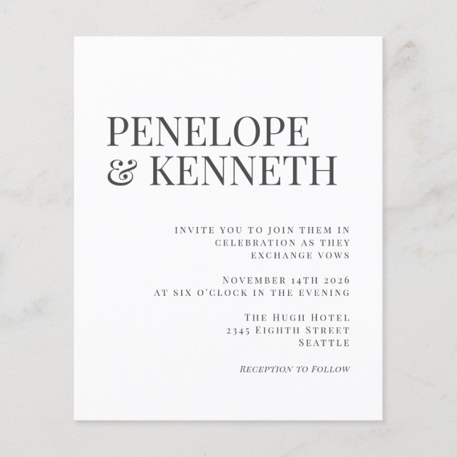 Svartvit Elegant Bröllop (Framsida)