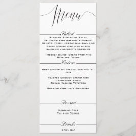 Svartvit Elegant bröllop Menu Meny