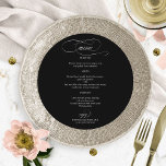 Svartvit Elegant Bröllop-meny Meny<br><div class="desc">Svartvit Elegant Bröllop-meny</div>