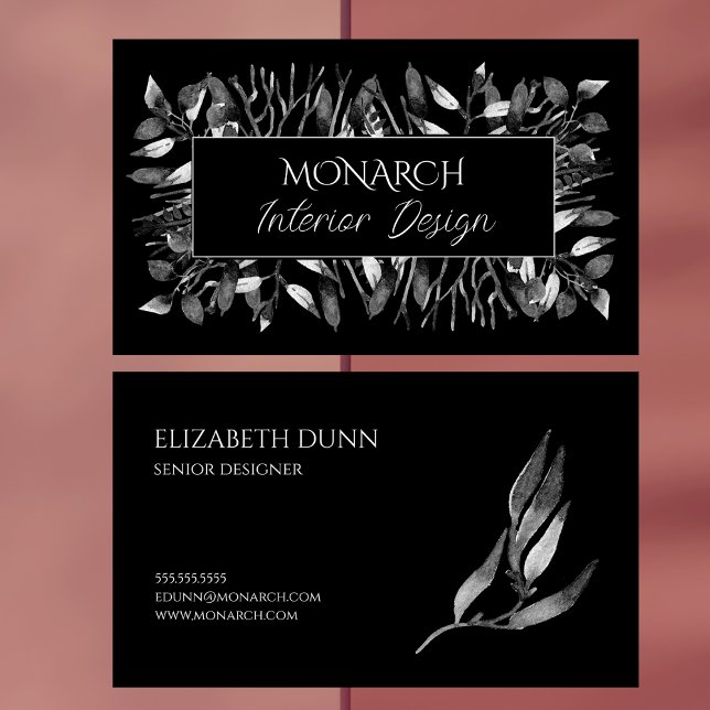 Svartvit Elegant Designer Visitkort (Black and White Elegant Designer Business Card)