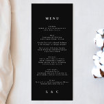 Svartvit Elegant Enkel Monogram Bröllop Meny<br><div class="desc">slimmad meny som matchar samlingen *om du vill ha fler pappra alternativ kan den här designen överföras till ett slimmat program *eller kontakta mig om du vill ha mer hjälp</div>