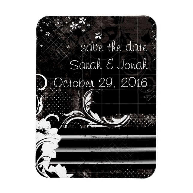 Svartvit Elegant Flexibel magnet (Vertikal)