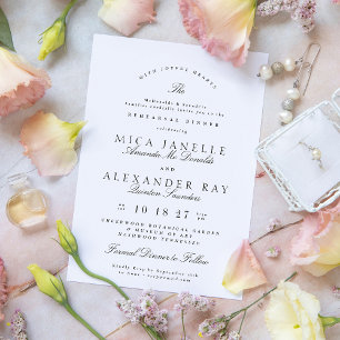 Svartvit Elegant Formell repetitionsmiddag Inbjudningar