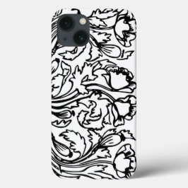 svartvit elegant i blommigten art nouveau