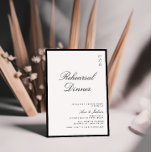 Svartvit Elegant Kalligrafi Rehearsal Dinner Inbjudningar<br><div class="desc">Elegantens kalligrafi,  svart och vit,  modern repetitionsmiddagsinbjudan.</div>