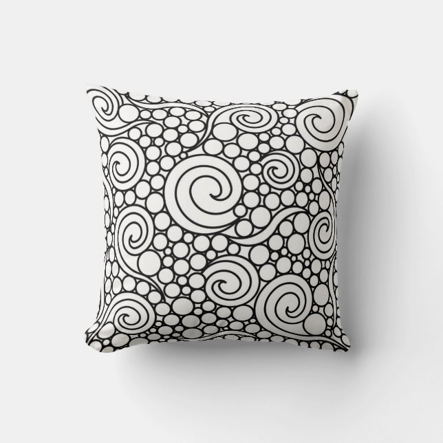 Svartvit elegant kudde (Framsida)