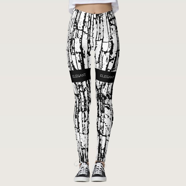Svartvit elegant leggings (Framsida)