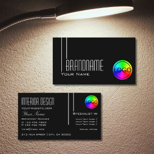 Svartvit elegant med Logotypens Professionell Mode Visitkort