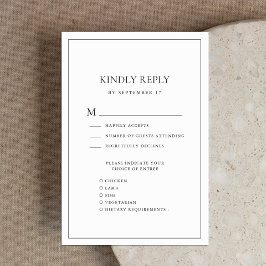 Svartvit Elegant minimalistisk Gräns Bröllop OSA Kort