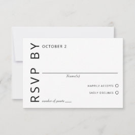 Svartvit Elegant - minimalistisk modern Bröllop OSA Kort