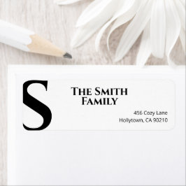 Svartvit Elegant - minimalt modernt enkelt Returadress Etikett