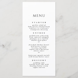 Svartvit Elegant Modern middag Bröllop Meny