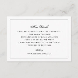 Svartvit Elegant Monogram Bröllop Tilläggskort