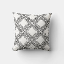 Svartvit Elegant Mönster Vintage på kvadrat Kudde