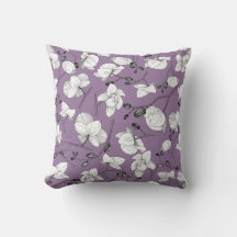 Svartvit elegant, orchid blommigt, modern lila