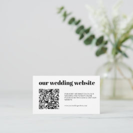Svartvit Elegant QR-OSA Bröllop Tilläggskort