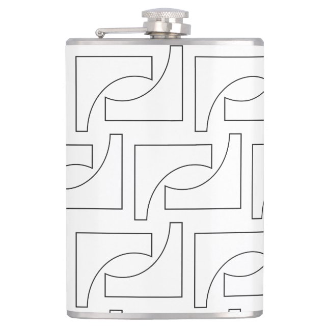 Svartvit Elegant Trendig Geometric Mönster Fickplunta (Framsidan)