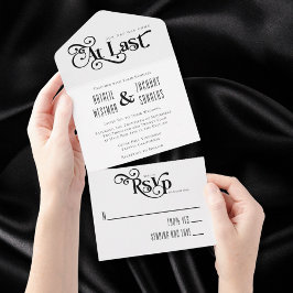 Svartvit Elegant-typografi i sista Bröllop