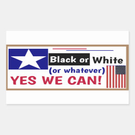 Svartvit eller Spelar ingen roll Ja, det kan vi! R Rektangulärt Klistermärke