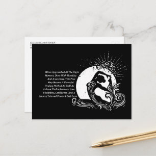 Svartvit enbenad Kung Pigeon Yoga Pose-Logotyp Vykort