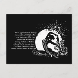 Svartvit enbenad Kung Pigeon Yoga Pose-Logotyp Vykort