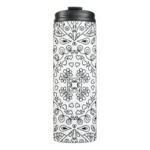 Svartvit enfärgad linje konst mönster