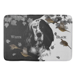 Svartvit engelsk setter badrumsmatta