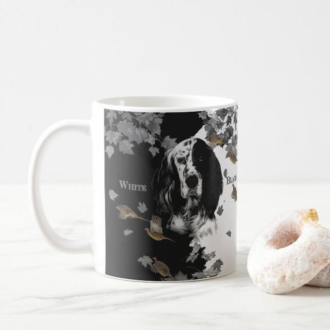 Svartvit engelsk setter Kaffe Mugg (Med munk)