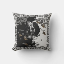 Svartvit engelsk setter kudde