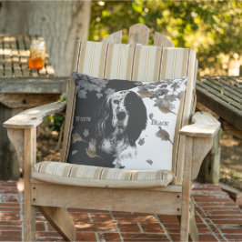 Svartvit engelsk setter kudde