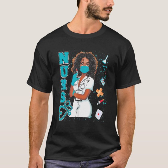 Svartvit, enhetlig Ansikte-mask, Afro African Blac T Shirt (Framsida)