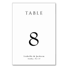 Svartvit, enkel Elegant, Chic Bröllop Bordsnummer