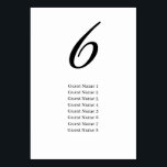 Svartvit, enkel Elegant, gästlista Bröllop Bordsnummer<br><div class="desc">Bordsnumret Svart enkel Elegant gästlista Bröllop</div>