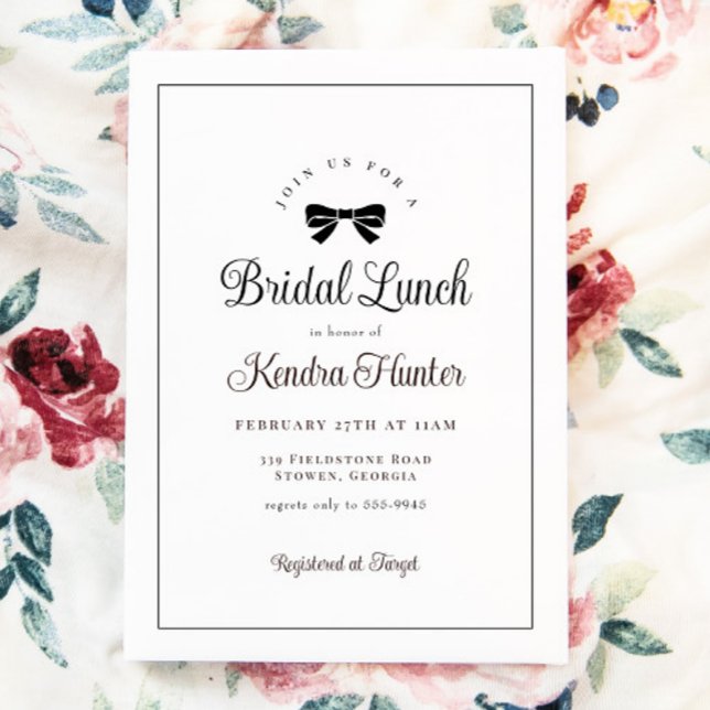 Svartvit, enkel Elegant Inbjudningskort för möhipp (Skapare uppladdad)