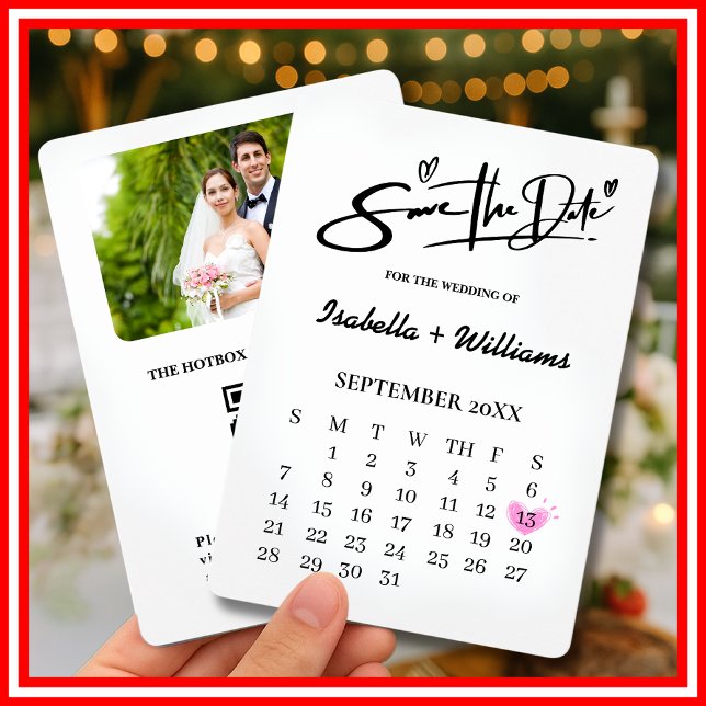 Svartvit enkel Elegant Modern QR Bröllop Inbjudningar (Skapare uppladdad)