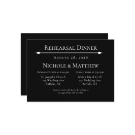 Svartvit, enkel Elegant - repetitionsmiddag Inbjudningar