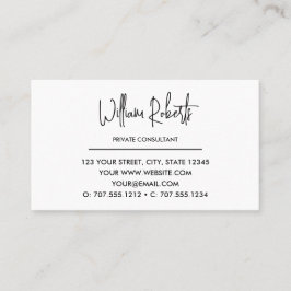 Svartvit | Enkel familjens Namn Monogram Visitkort