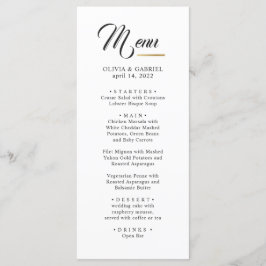Svartvit. Enkel klassisk bröllop Meny