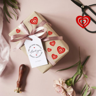 Svartvit enkel minimalistisk Kärlek Alla hjärtans Presentetikett