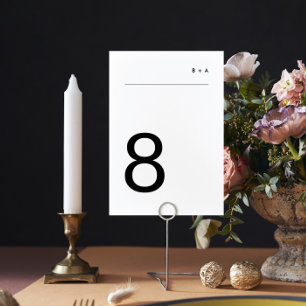Svartvit, enkel, modern, modern, Elegant Bordsnummer