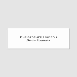 Svartvit, enkel, platt namnbricka