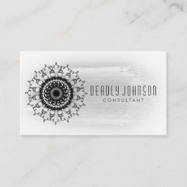 Svartvit enkel vattenfärgdamastslätt visitkort