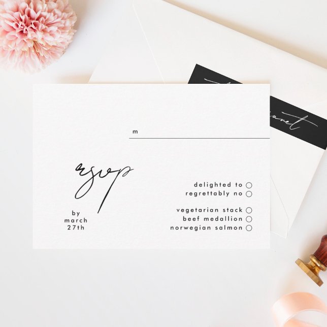 Svartvit, enkelt Bröllop OSA för elegant (RSVP showcasing suite - additional items (bought separately))