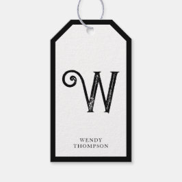 Svartvit, enkelt, minimalistiskt, högstressat mono presentetikett