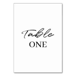 Svartvit, enkelt skript Bröllop Bordsnummer