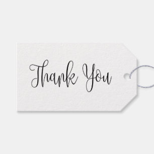 Svartvit, enkelt skript bröllop tack presentetikett