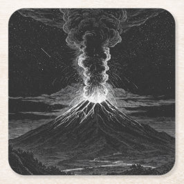 Svartvit-erupting i Rymden Underlägg Papper Kvadrat