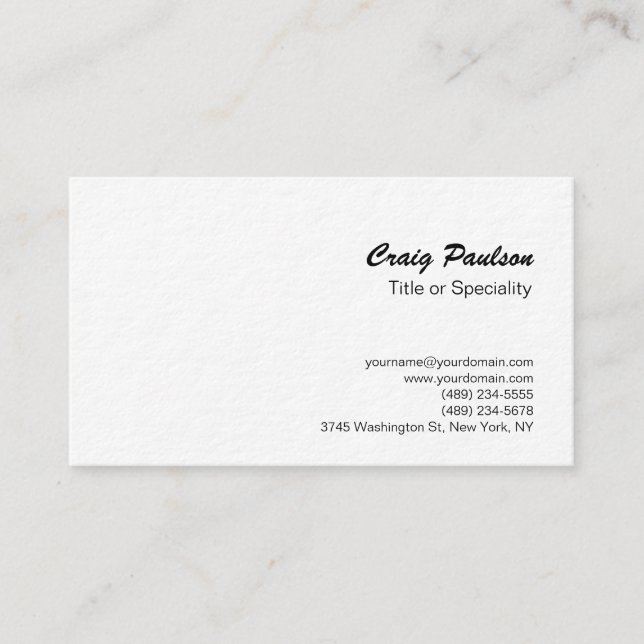 Svartvit extremt tjockt penselskript, Affärskort Visitkort (Framsida)