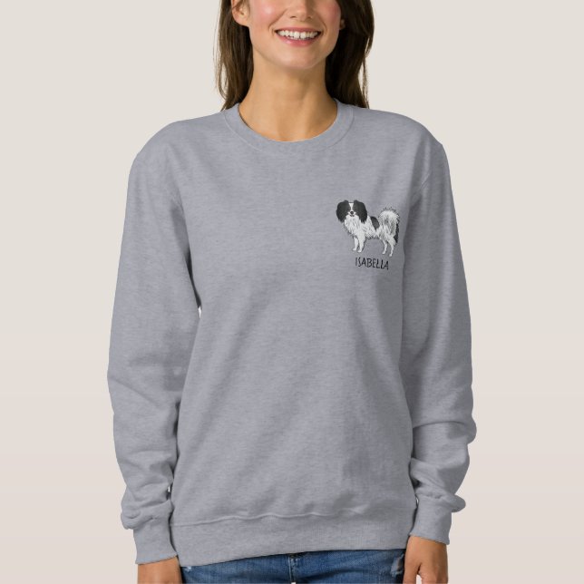 Svartvit falène med Personlig Pet Namn T Shirt (Framsida)