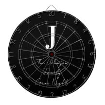 Svartvit familjespel i Monogram Namn, natt